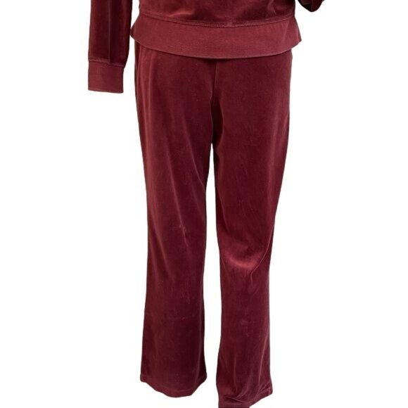 Vintage Charter Club Velour Jogger Set Maroon Track Suit Size S - Picture 12 of 16